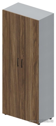 Офисный шкаф для одежды (1 полка+вешалка, ручки - хром)