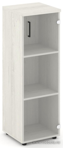 Офисный шкаф средний узкий левый / правый (1 средний фасад стекло, задняя стенка ЛДСП)