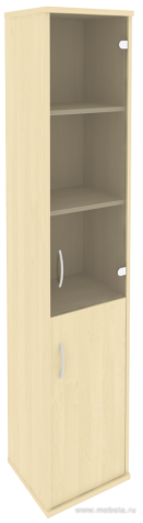 Офисный шкаф узкий комбинир. со стеклом, левый/правый