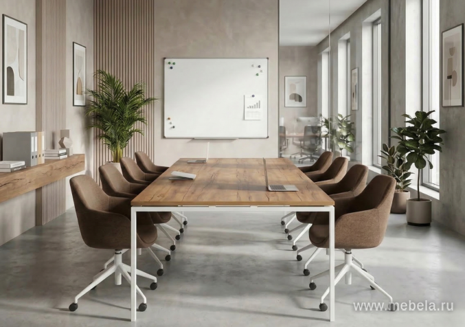 Стол переговорный на П-образном металлокаркасе