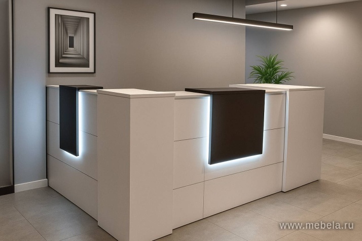 Ресепшен угловой г-образный с внешним углом 7