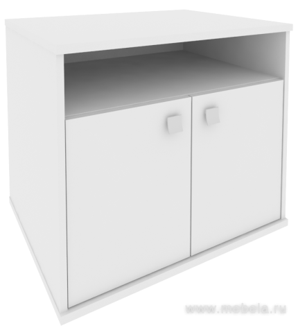 Офисная тумба для оргтехники, с нишей и распашными дверцами