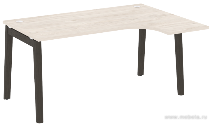 Стол эргономичный правый, опоры - массив дерева