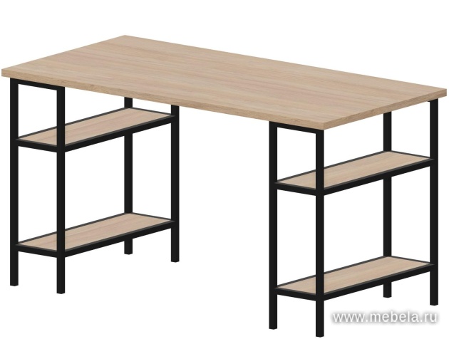 Стол рабочий на металлокаркасе с открытыми полками