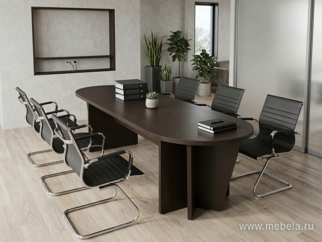 Стол для переговоров на металлокаркасе (антрацит)