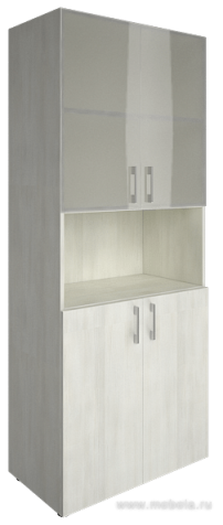 Офисный шкаф комбинир. со стеклом + открытая полка