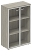 Офисный шкаф средний широкий со стеклом