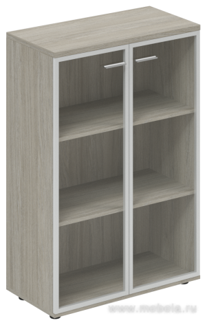 Офисный шкаф средний широкий со стеклом