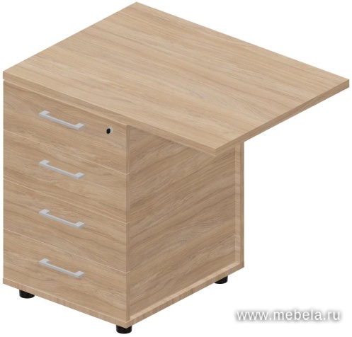 Тумба приставная (4 ящика, с ручками)