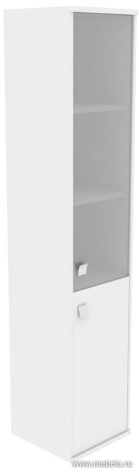 Офисный шкаф высокий узкий правый (со стеклом)