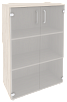Офисный шкаф средний широкий (2 средних фасада стекло)