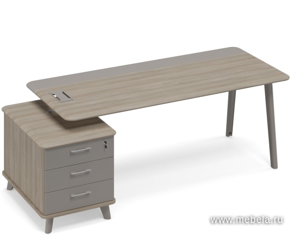 Стол на опорной тумбе малой (тип 1) левый