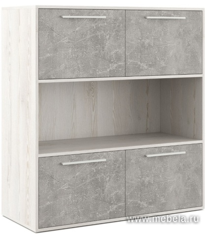 Офисный шкаф средний с горизонтальной нишей