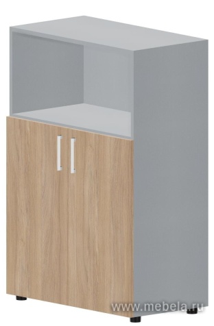 Офисный шкаф для документов (2 полки, ручки - хром)