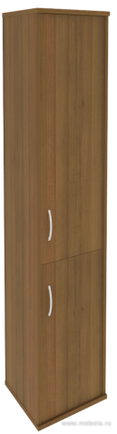 Офисный шкаф высокий узкий закрытый 2 секции, Л/Пр.