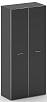 Офисный шкаф широкий высокий черное стекло
