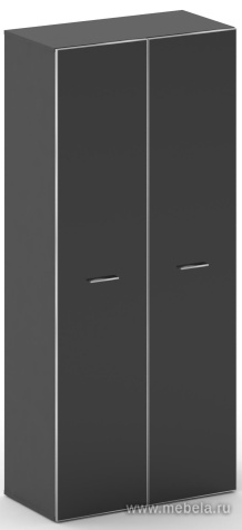 Офисный шкаф широкий высокий черное стекло