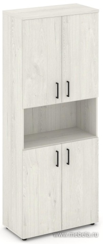 Офисный шкаф высокий широкий (4 низких фасада, задняя стенка ЛДСП