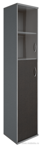 Офисный шкаф высокий узкий закрытый 2 секции, Л/Пр.