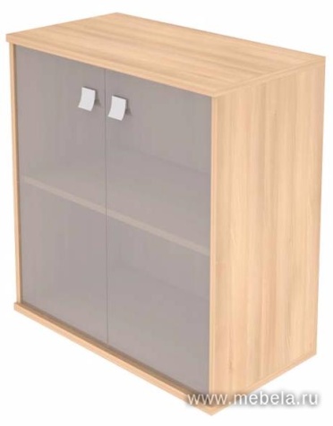 Офисный шкаф низкий со стеклом