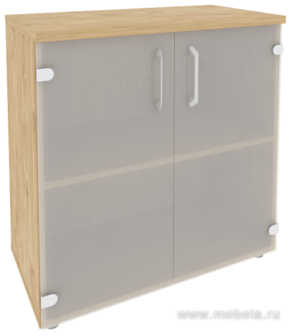 Офисный шкаф низкий широкий (2 низких фасада стекло)