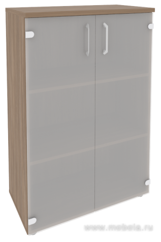 Офисный шкаф средний широкий со стеклом