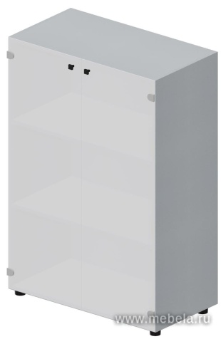 Офисный шкаф для документов (белое матовое стекло)