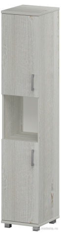 Офисный шкаф узкий высокий закрытый с нишей (ЛДСП)