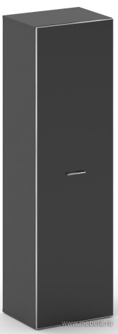 Гардероб узкий универсальный черное стекло