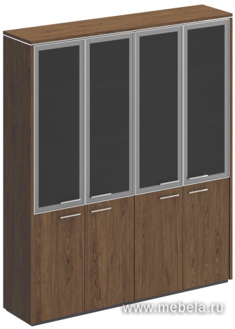 Офисный шкаф для документов со стеклянными дверями
