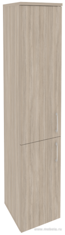 Офисный шкаф высокий узкий лев./прав. (1 низкий фасад ЛДСП + 1 средний фасад ЛДСП)