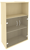 Офисный шкаф средний со стеклом и открытой полкой