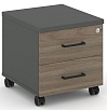 Тумба мобильная 2 ящика. Стандартные колеса