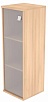 Офисный шкаф узкий средний со стеклом, Л/Пр