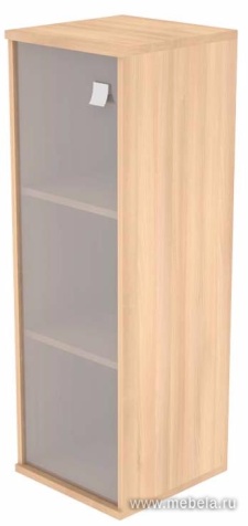 Офисный шкаф узкий средний со стеклом, Л/Пр