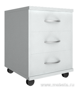 Мобильная офисная тумба с колёсиками и замком, 3 ящика