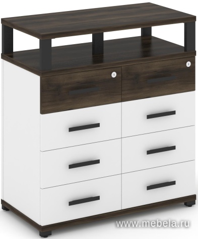 Тумба приставная широкая 8 ящиков. С надставкой широкой.