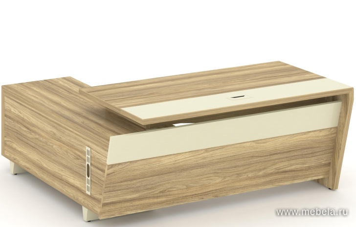 Стол руководителя с опорной тумбой (правый)