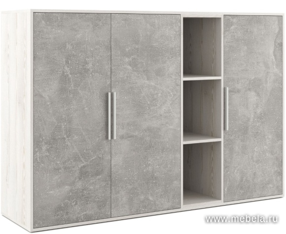 Офисный шкаф средний 3 створки, с нишей