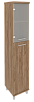 Офисный шкаф высокий узкий со стеклом (левый)