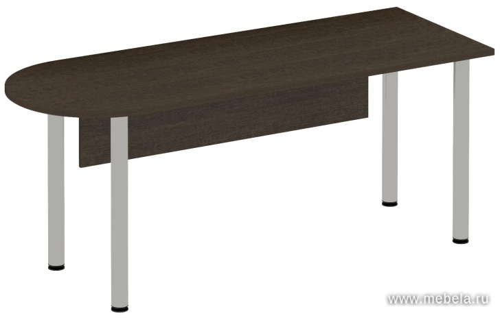 Стол письменный полукруглый на хромированных опорах с экраном ДСП