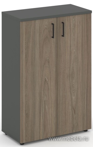 Офисный шкаф средний широкий (2 низких фасада, задняя стенка ЛДСП