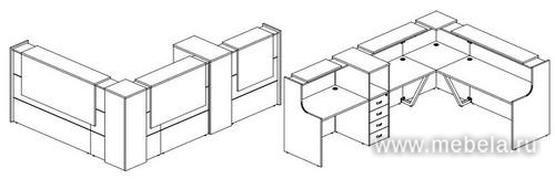Ресепшен угловой г-образный с внешним углом 9