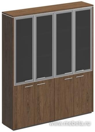 Офисный шкаф для документов со стеклянными дверями