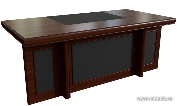Стол письменный (с кожаными вставками)