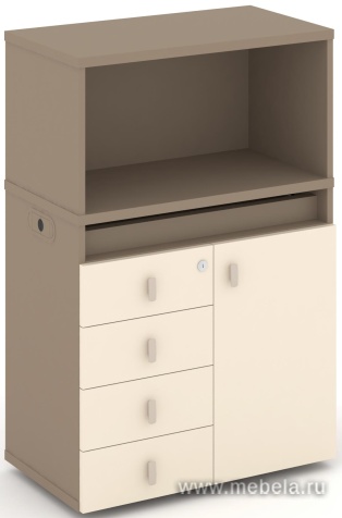 Тумба опорная (фасад + ящики) с низкой надставкой