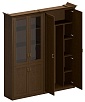 Офисный шкаф высокий комбинированный с гардеробом