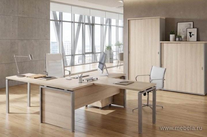 Офисный шкаф с деревянными дверями