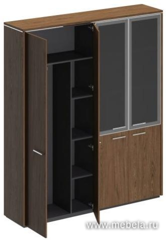 Офисный шкаф комбинированный (для одежды + со стеклом)