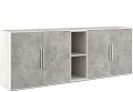 Офисный шкаф низкий 4 створки, с нишей